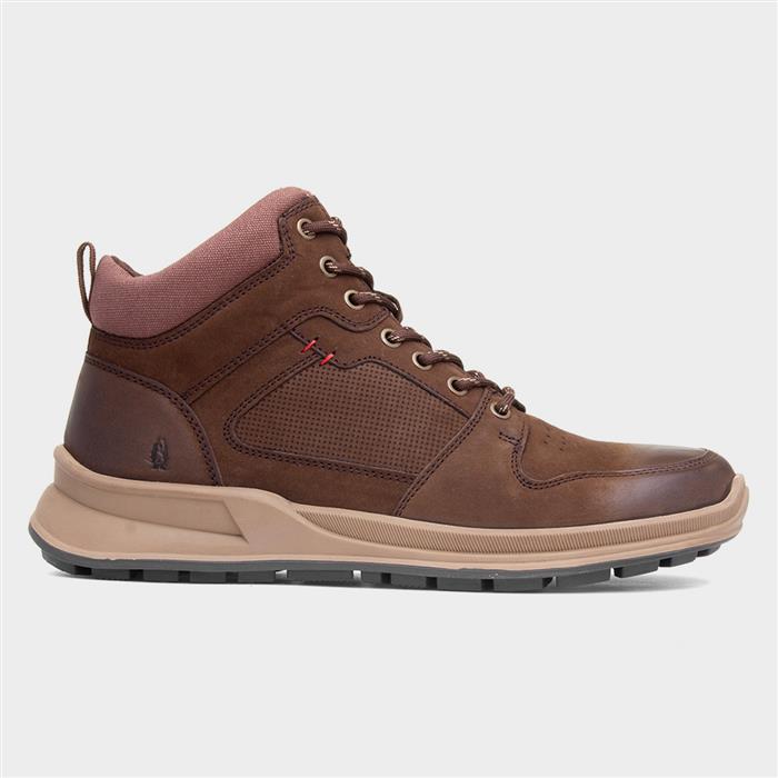Arnie Mens Brown Leather Flat Boot
