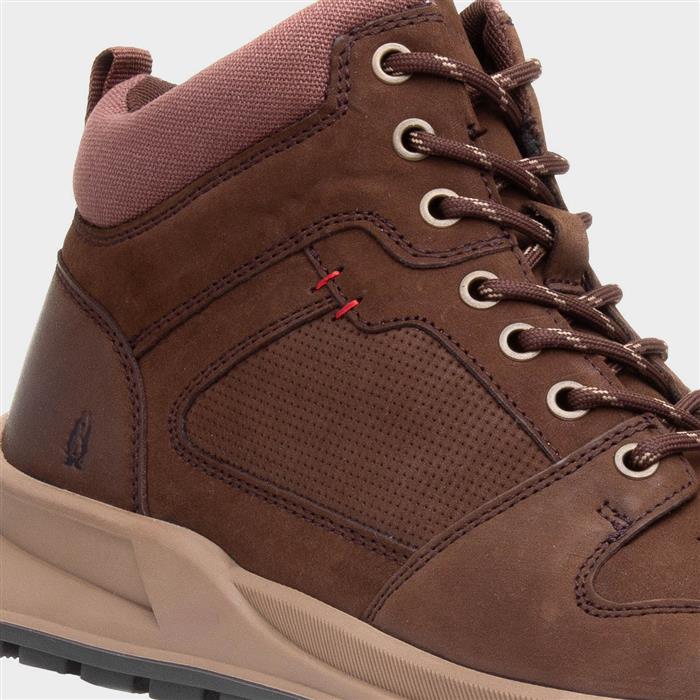 Arnie Mens Brown Leather Flat Boot