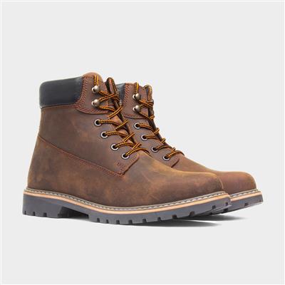 Pitchcombe Mens Brown Leather Ankle Boot