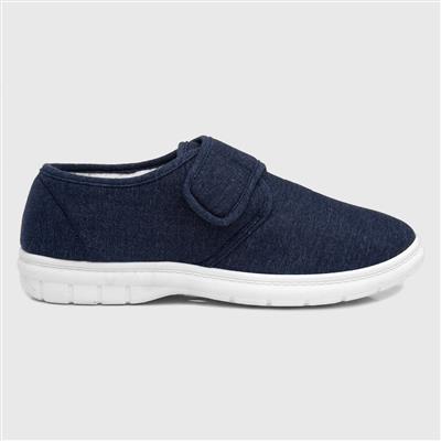 Broderick Mens Navy Easy Fasten Canvas