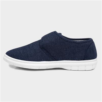 Mens Navy Easy Fasten Canvas