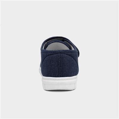 Mens Navy Easy Fasten Canvas