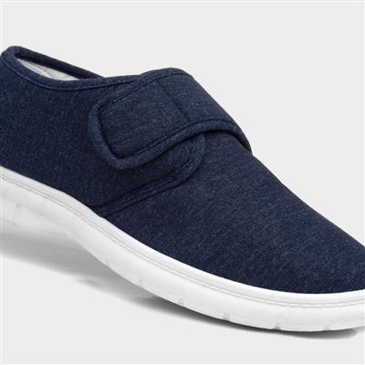 Mens Navy Easy Fasten Canvas