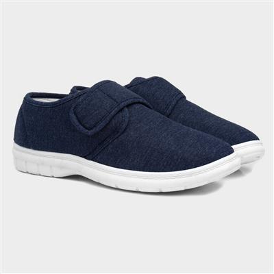 Mens Navy Easy Fasten Canvas