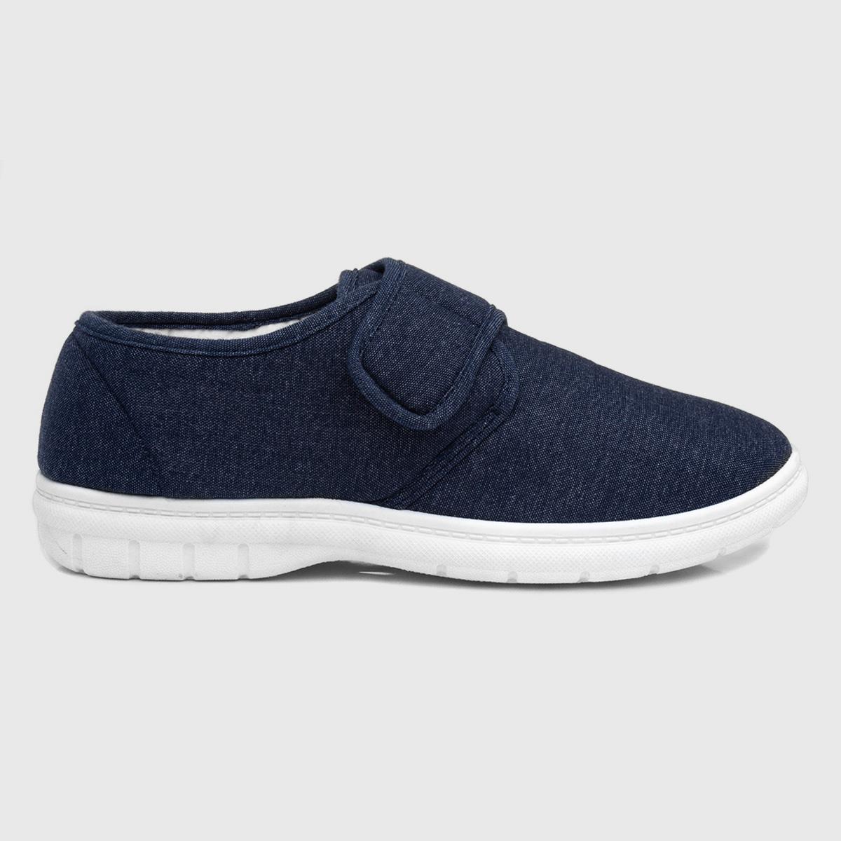 Mens Navy Easy Fasten Canvas