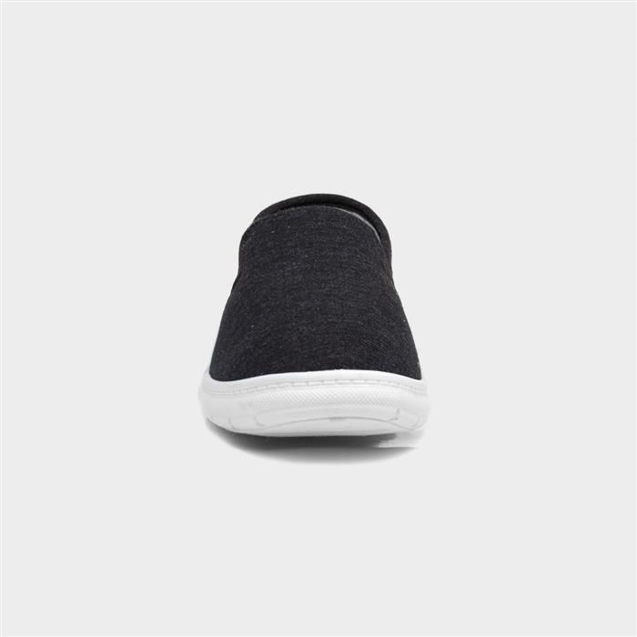 Mens Grey Slip On Twin Gusset Canvas Shoe