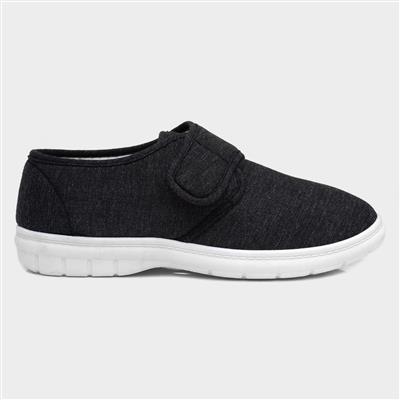 Broderick Mens Charcoal Touch Fasten Canvas