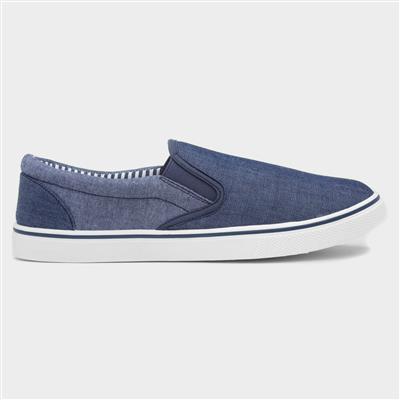 Mens Two-Tone Blue Slip On Canvas