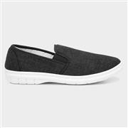 Hobos Mens Twin Gusset Canvas Shoe in Charcoal (Click For Details)
