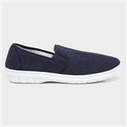 Hobos Mens Twin Gusset Canvas Shoe in Blue (Click For Details)