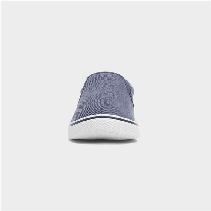 Mens Stonewash Blue Slip On Casual Canvas
