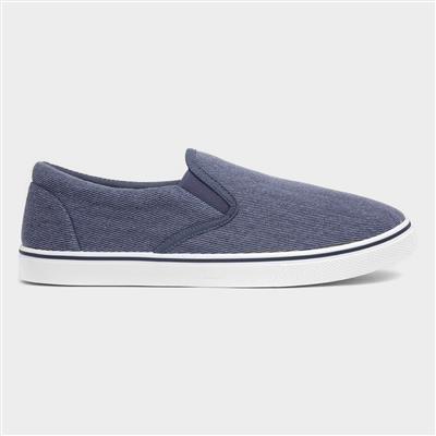 Bryce Mens Stonewash Blue Slip On Canvas