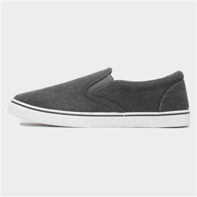 Bryce Mens Dark Grey Slip On Canvas