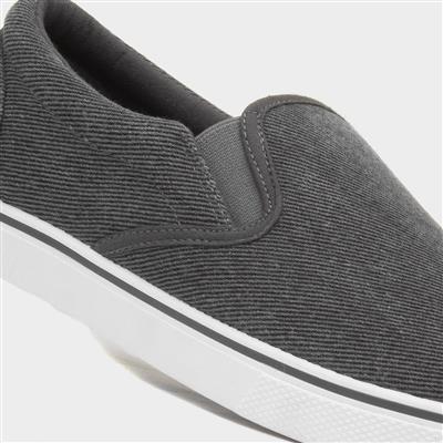 Bryce Mens Dark Grey Slip On Canvas