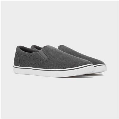Bryce Mens Dark Grey Slip On Canvas