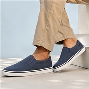 Red Fish Mens Blue Slip On Casual Canvas (Click For Details)