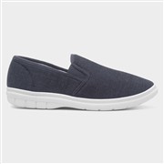 Hobos Mens Navy Slip On Twin Gusset Canvas Shoe (Click For Details)