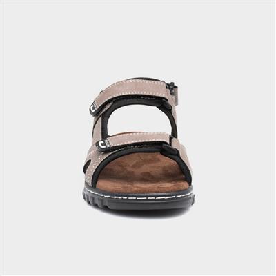 Edmund Mens Brown Sporty Easy Fasten Sandal