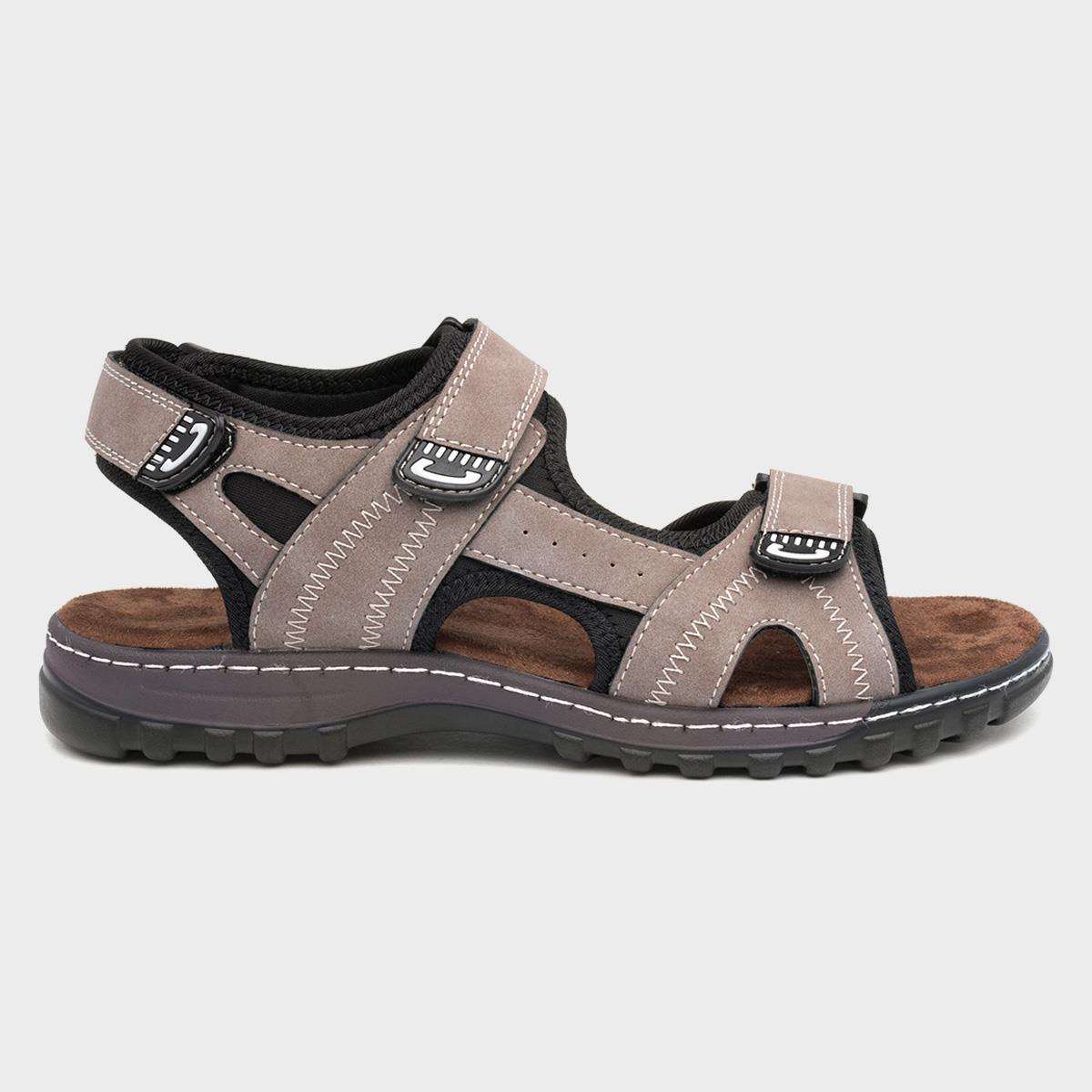 Edmund Mens Brown Sporty Easy Fasten Sandal