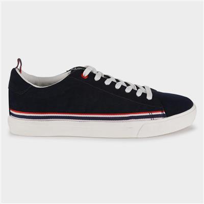 Stripe Mens Navy Lace Up Casual Shoe
