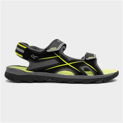 Kota Drift Mens Black Easy Fasten Sandal