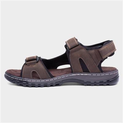 Edwin Mens Brown Easy Fasten Sandals