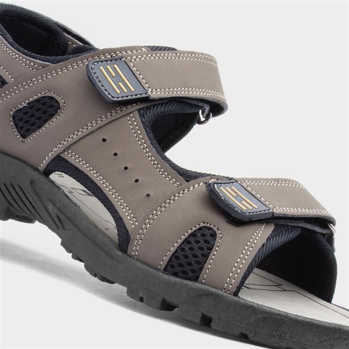 Mens Brown Easy Fasten Sport Sandal