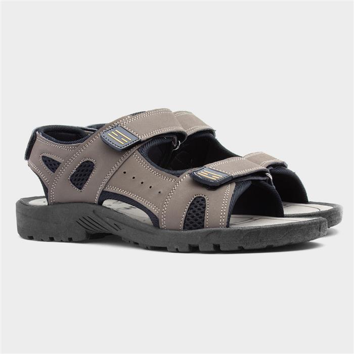 Mens Brown Easy Fasten Sport Sandal