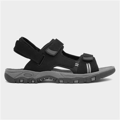 Elliot Mens Black Easy Fasten Sandals