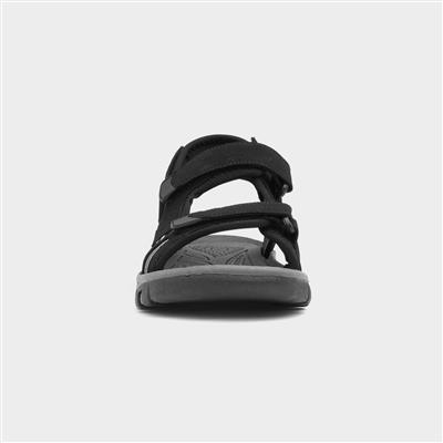 Elliot Mens Black Easy Fasten Sandals