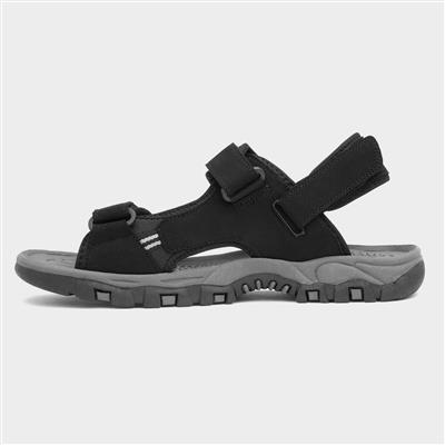 Elliot Mens Black Easy Fasten Sandals