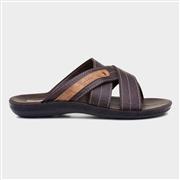 Red Fish Mens Cross Over Dark Brown Mule Sandal (Click For Details)