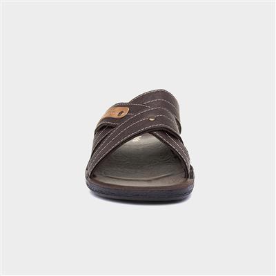 Edgar Mens Dark Brown Mule Sandal