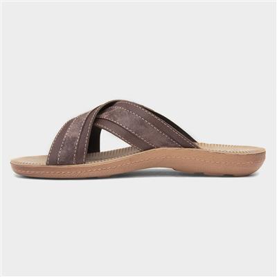 Ellison Mens Brown Mule Sandal