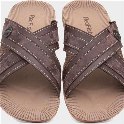 Ellison Mens Brown Mule Sandal