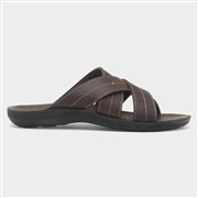 Red Fish Mens Brown Cross Strap Mule Sandal (Click For Details)