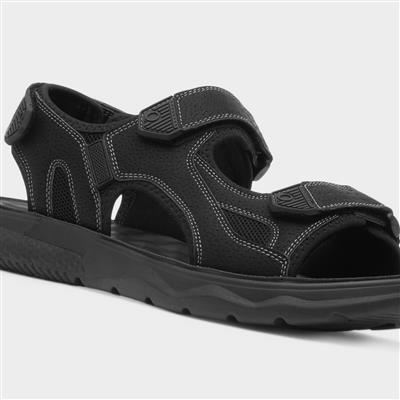Hogan Mens Black Easy Fasten Sandal