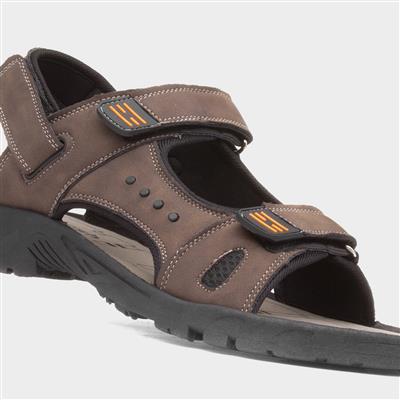 Hayden Mens Brown Easy Fasten Sandal