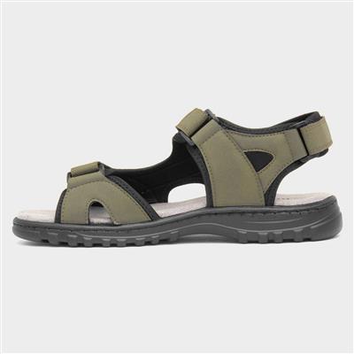 Edmund Mens Khaki Easy Fasten Sandal