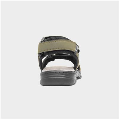 Edmund Mens Khaki Easy Fasten Sandal