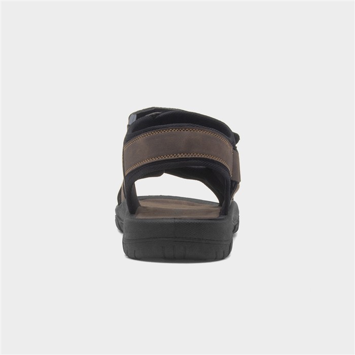 Mens Brown Double Easy Fasten Sandal