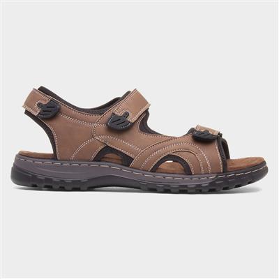 Hector Mens Tan Easy Fasten Sandal
