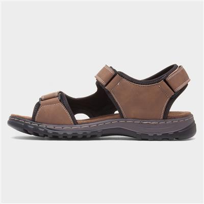 Hector Mens Tan Easy Fasten Sandal