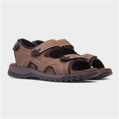 Hector Mens Tan Easy Fasten Sandal
