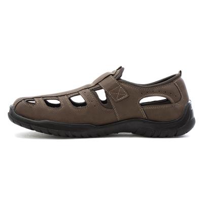 Hobos Mens Brown Touch Fasten Closed Toe Sandal-59497 | Shoe Zone