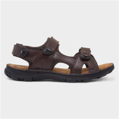 Avery Mens Brown Leather Sandals