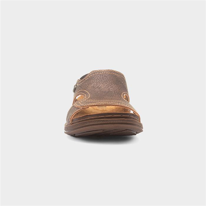 Buena Mens Brown Slip On Mule Sandal