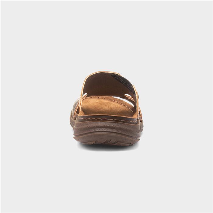Buena Mens Brown Slip On Mule Sandal
