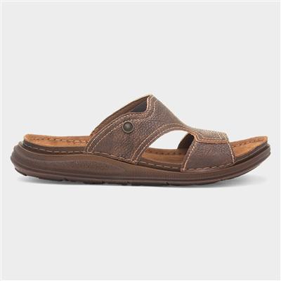 Buena Mens Brown Mule Sandal