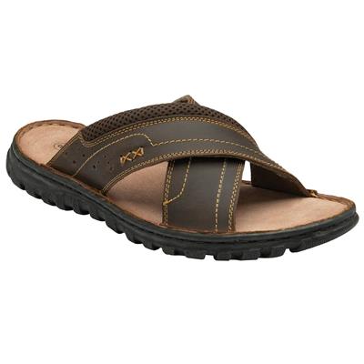 Mikey Mens Brown Leather Mule Sandal